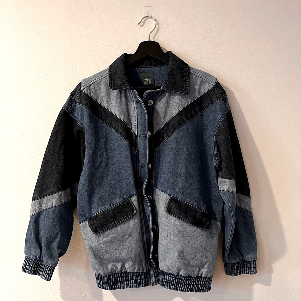 Chevron patchwork denim jacket - Picture 1 of 3